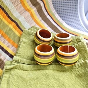 Vintage bamboo placemats set